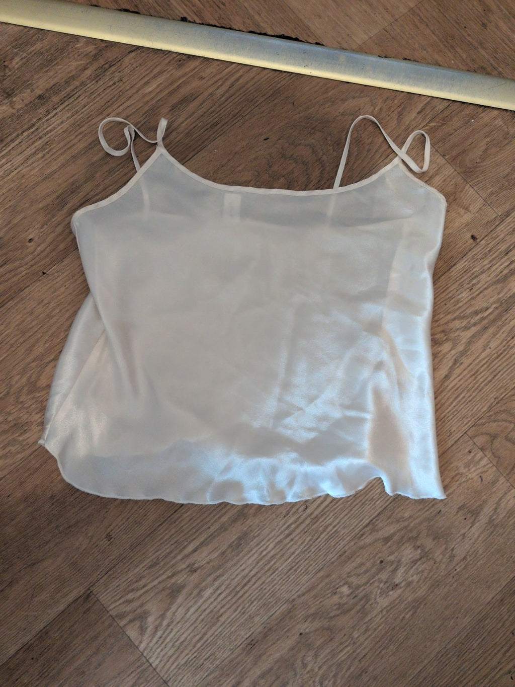 Ladies Small Ivory Sleeveless Pyjama Top