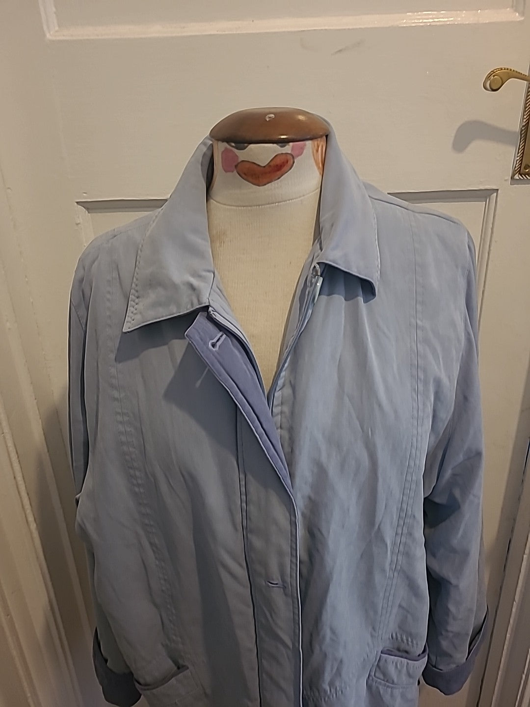 Ladies EWM Size 22 Blue Padded Lined Zip Through Coat