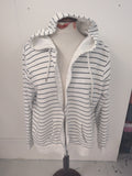 Primark 20 Navy Stripe Full Zip Hoodie Small Mark On Front