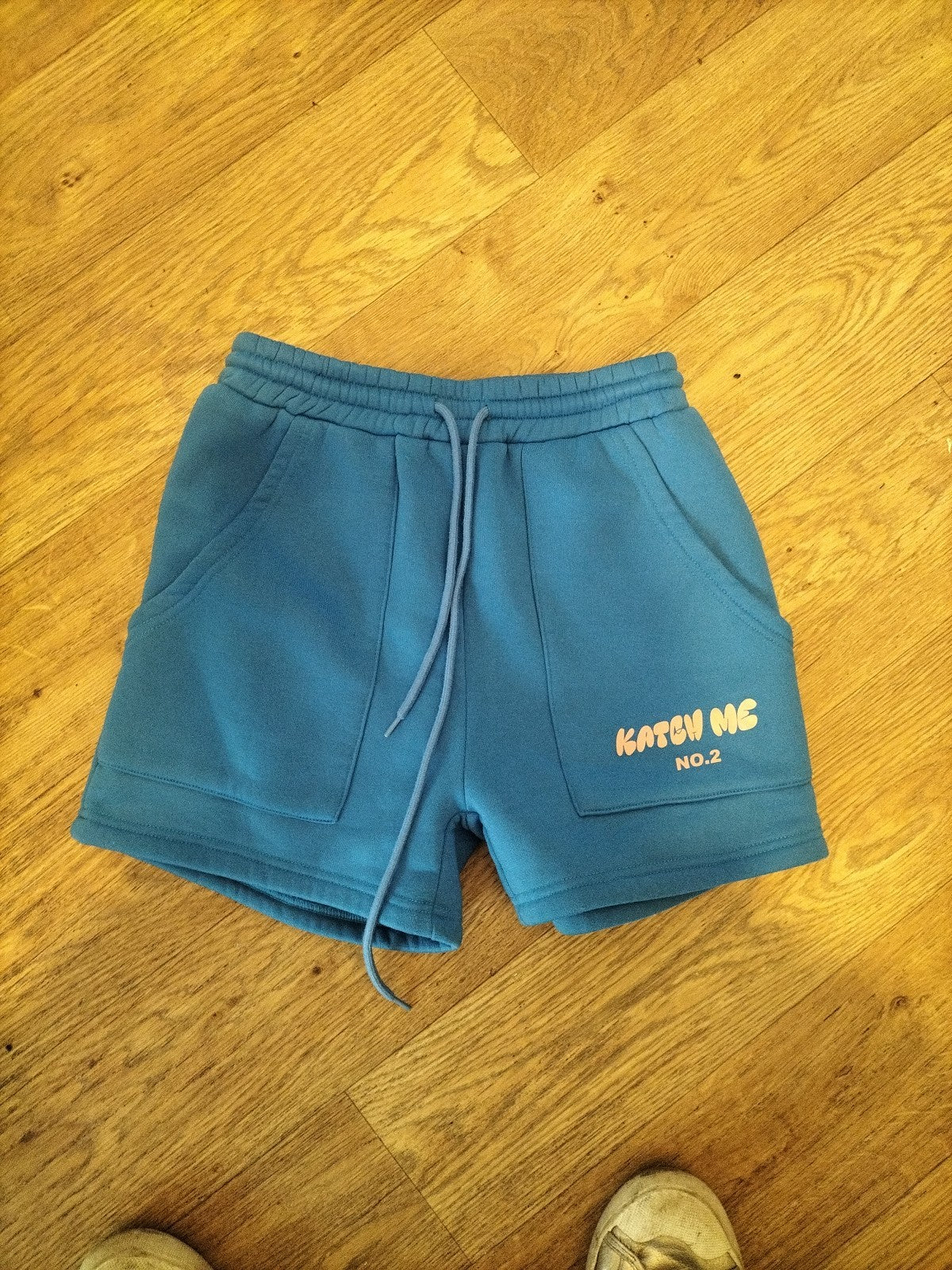 Ladies Katch Me Size XS Blue Elasticated Sweat Shorts