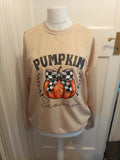 Ladies Size XL Beige Pumpkin Long Sleeved Jumper