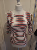 Ladies Nutmeg Size 10 Multicoloured Striped Long Sleeved Blouse
