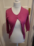 Ladies Size Small Cerise Long Sleeved Cardigan