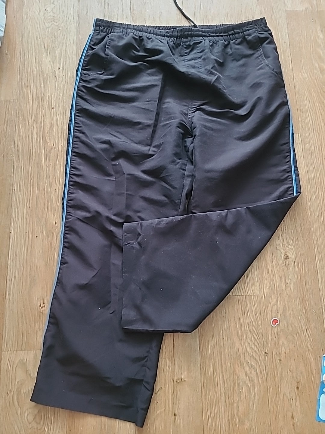 Mens George Size Large Black Elasticated Track Pants