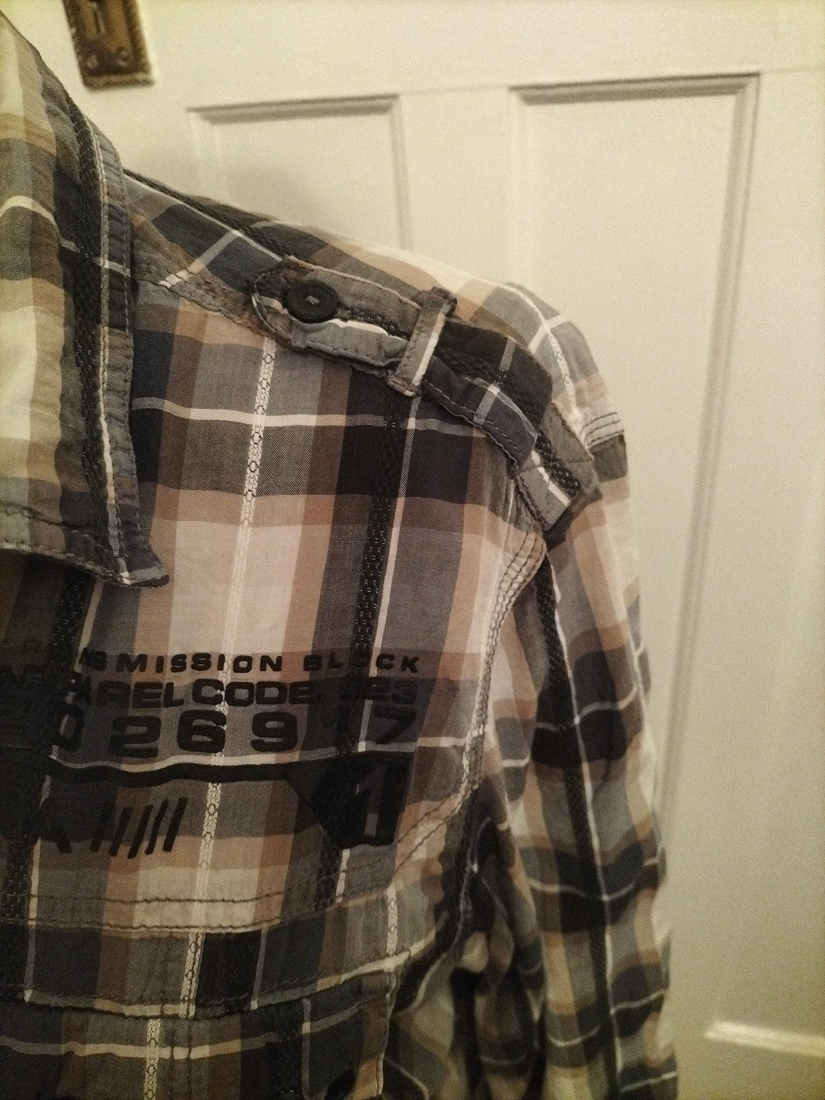 Mens Next Medium Slimmer Fit Multi Color Check Long Sleeve Shirt