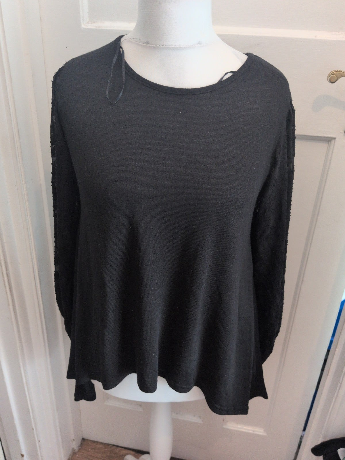 Blue Vanilla Medium Patterned Sleeve Blouse Longline