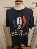 Mens Size XL Ruby World Cup France 2023 Navy Short Sleeve T-shirt