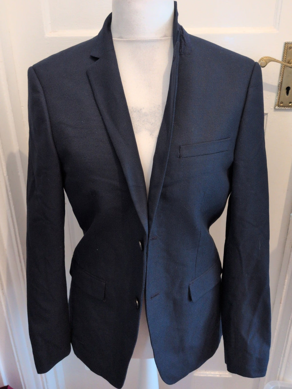 Topman 40R Navy Lined Padded Suit Jacket