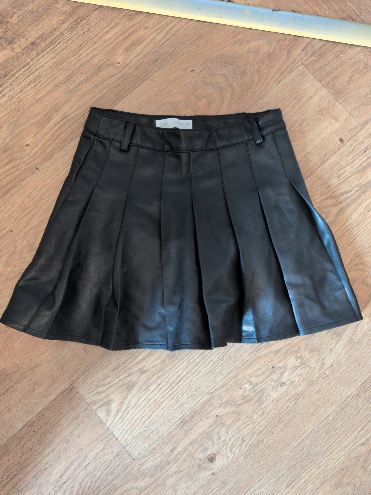Zara 11-12 Years Black Pleather Mini Skirt