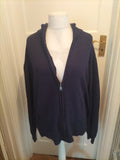 Mens Avenue Size XL Navy Ribbed Long Sleeved Full Zip Cardigan (Bobbling)