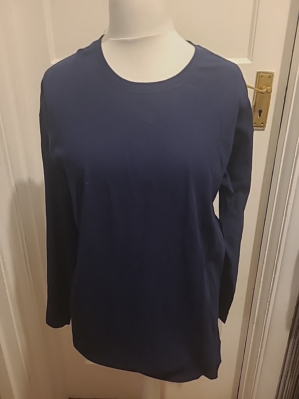 Mens Fruit Of The Loom Size XL Navy Long Sleeved Tshirt