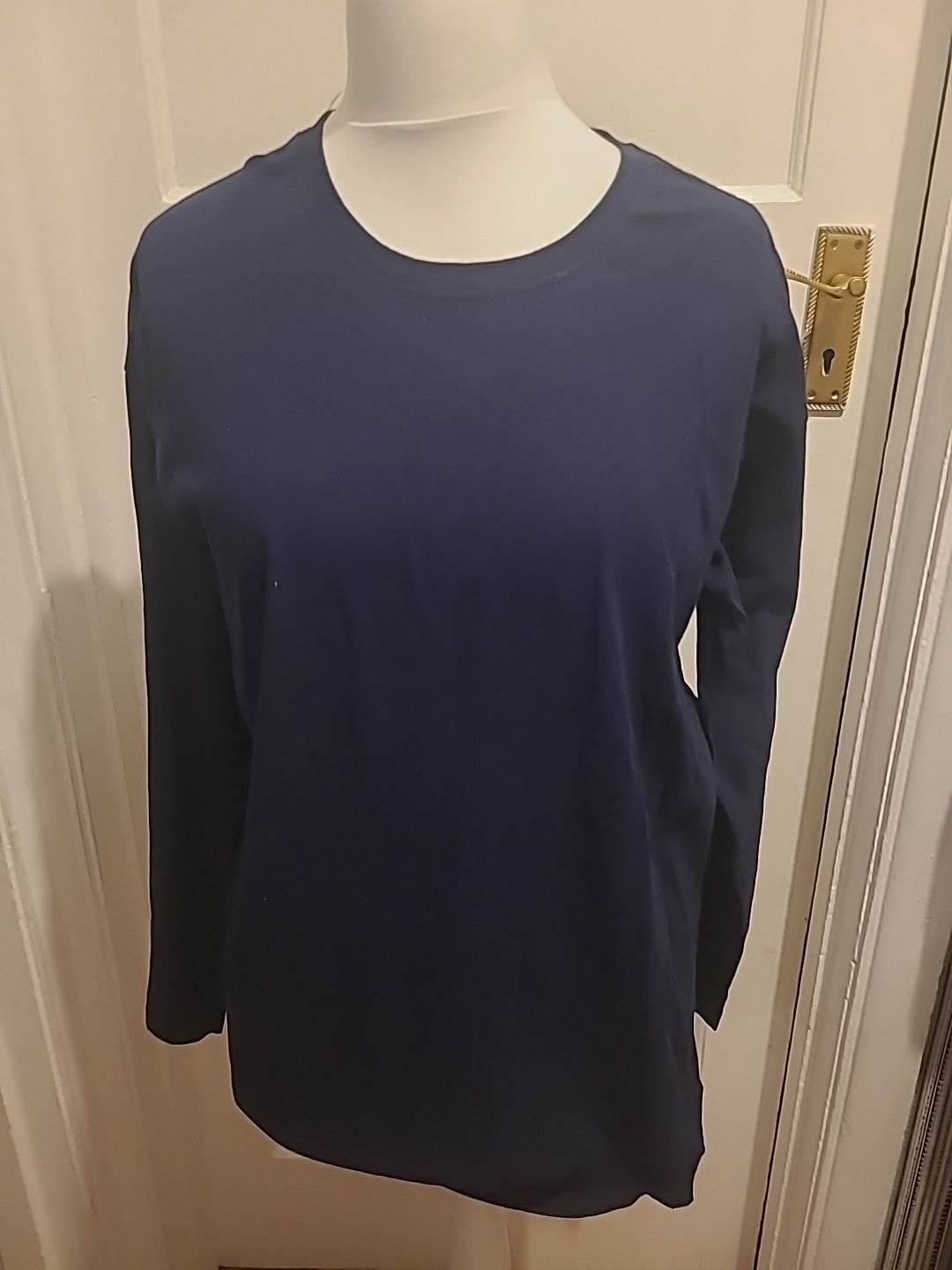 Mens Fruit Of The Loom Size XL Navy Long Sleeved Tshirt