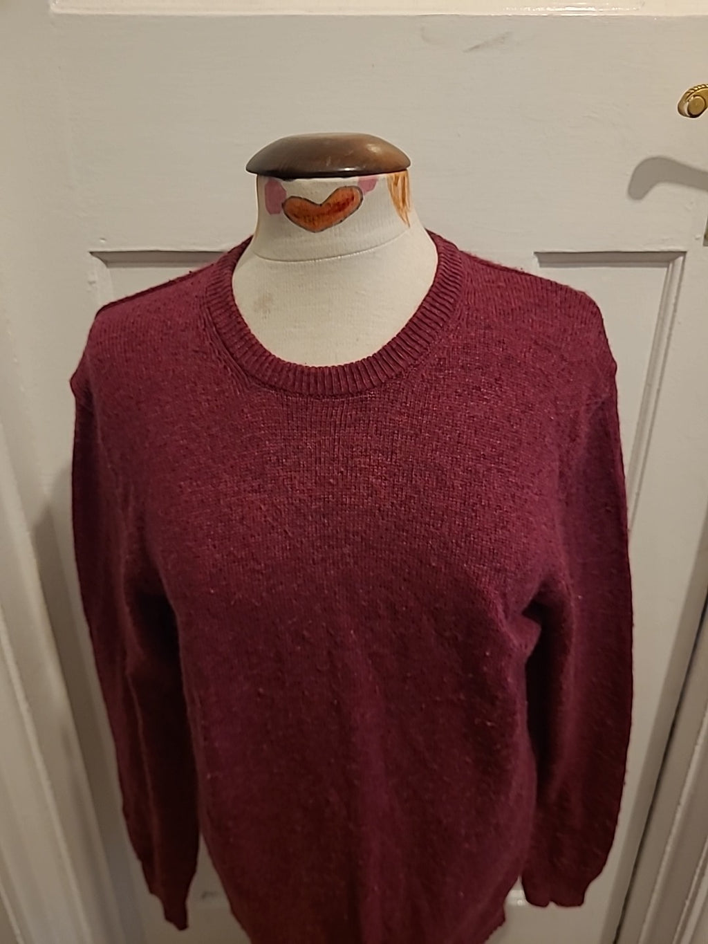 Mens Debenhams Size Small Purple Wool Blend Pullover Jumper