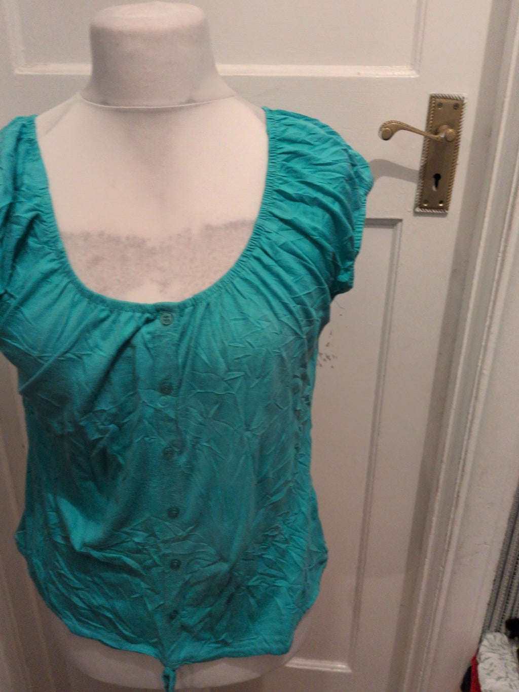Originals 14 Turquoise Imitation Buttons Short Sleeve T-shirt
