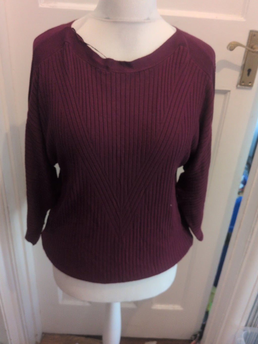 M&S Collection 14-16 Purple Half Sleeve Jumper