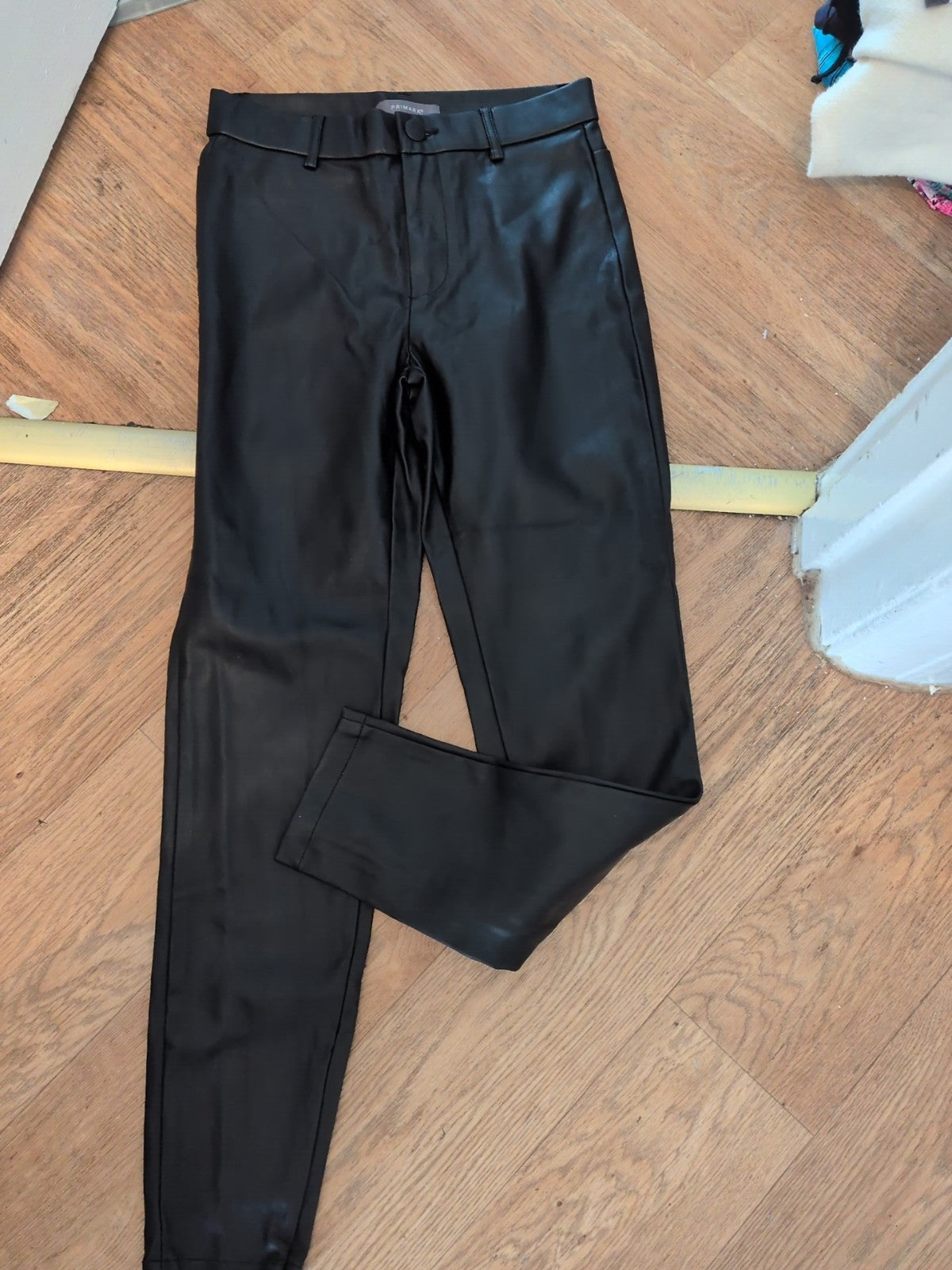 Primark 10 Black Pleather Trousers