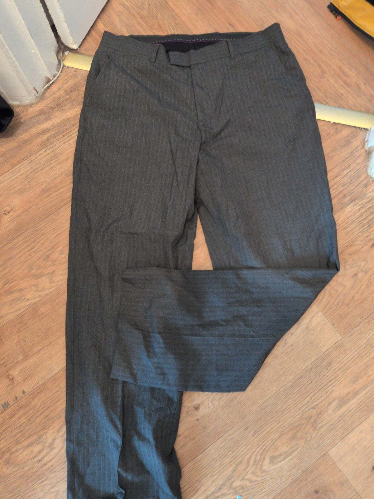 Debenhams 36" Grey Pinstripe Smartwear Trousers