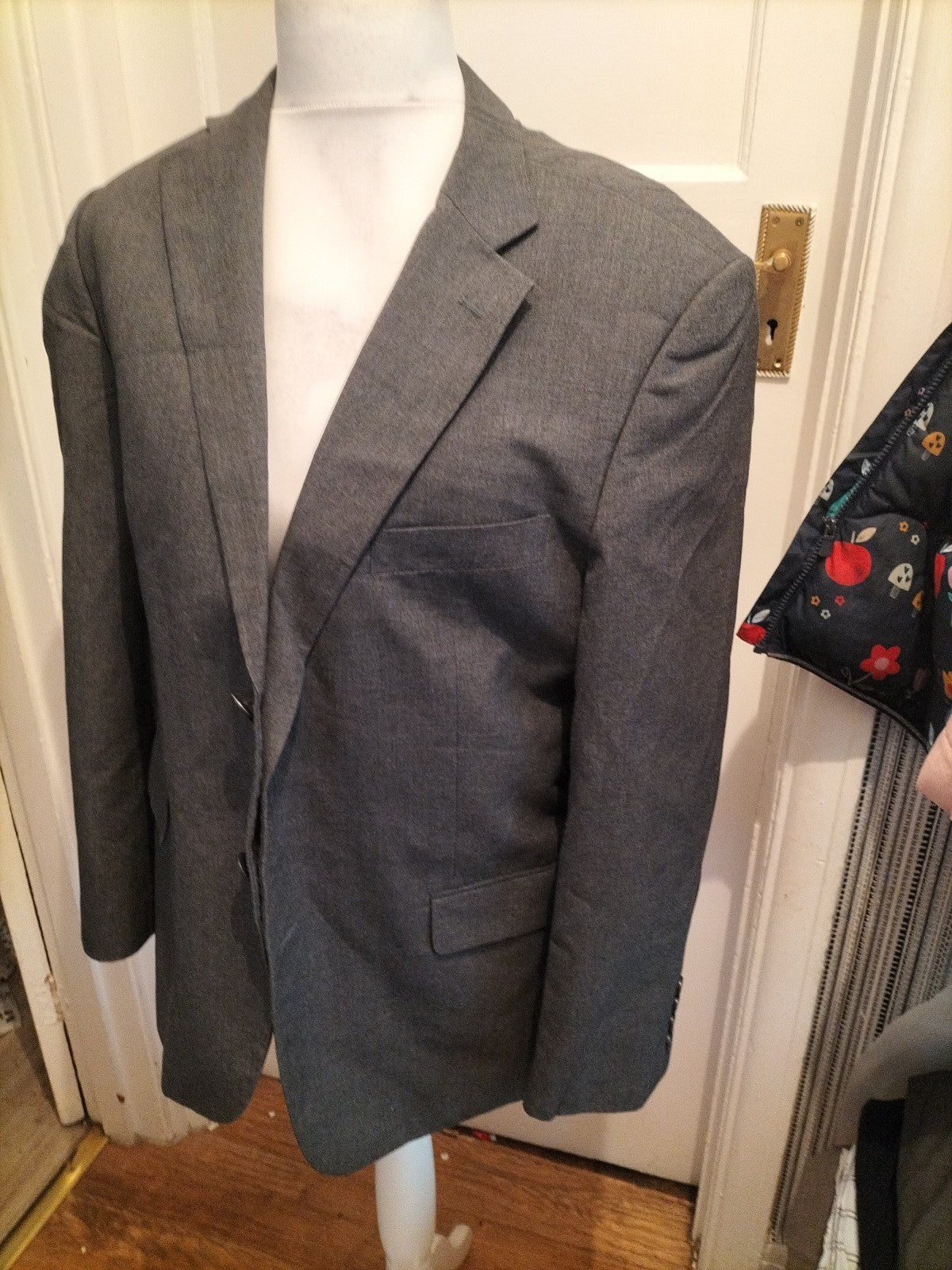 Mens Marks And Spencer Size 42 Short Light Grey Padded Lined Blazer