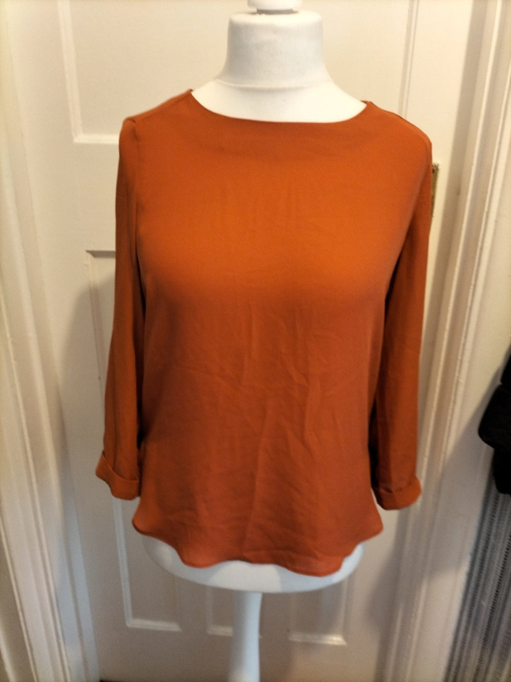 Ladies Primark Size 10 Brown Long Sleeved Blouse