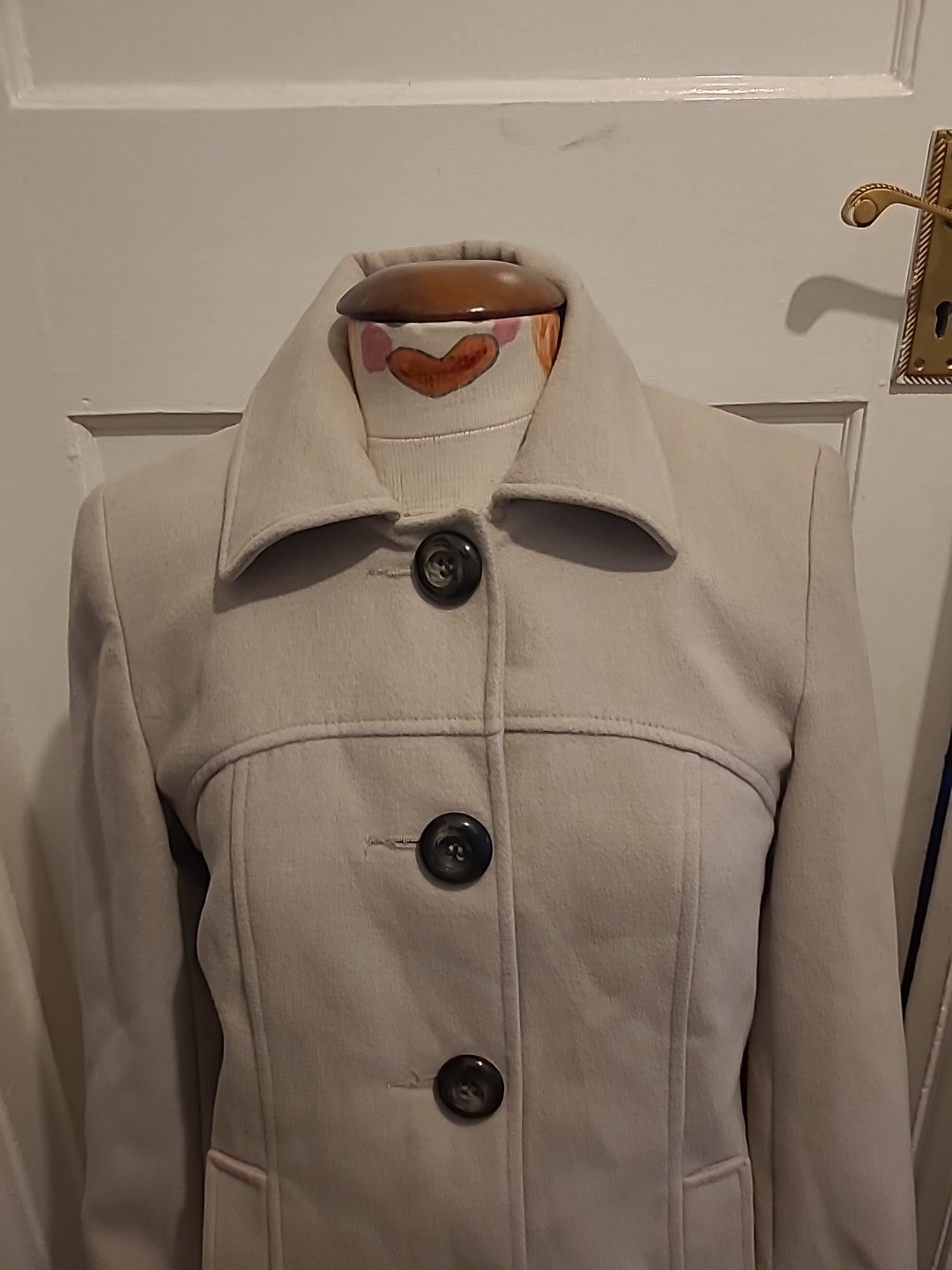 Ladies BHS Size 10 Pale Grey Lined Coat