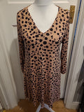 Ladies Principles Size 14 Brown And Black Long Sleeved Dress