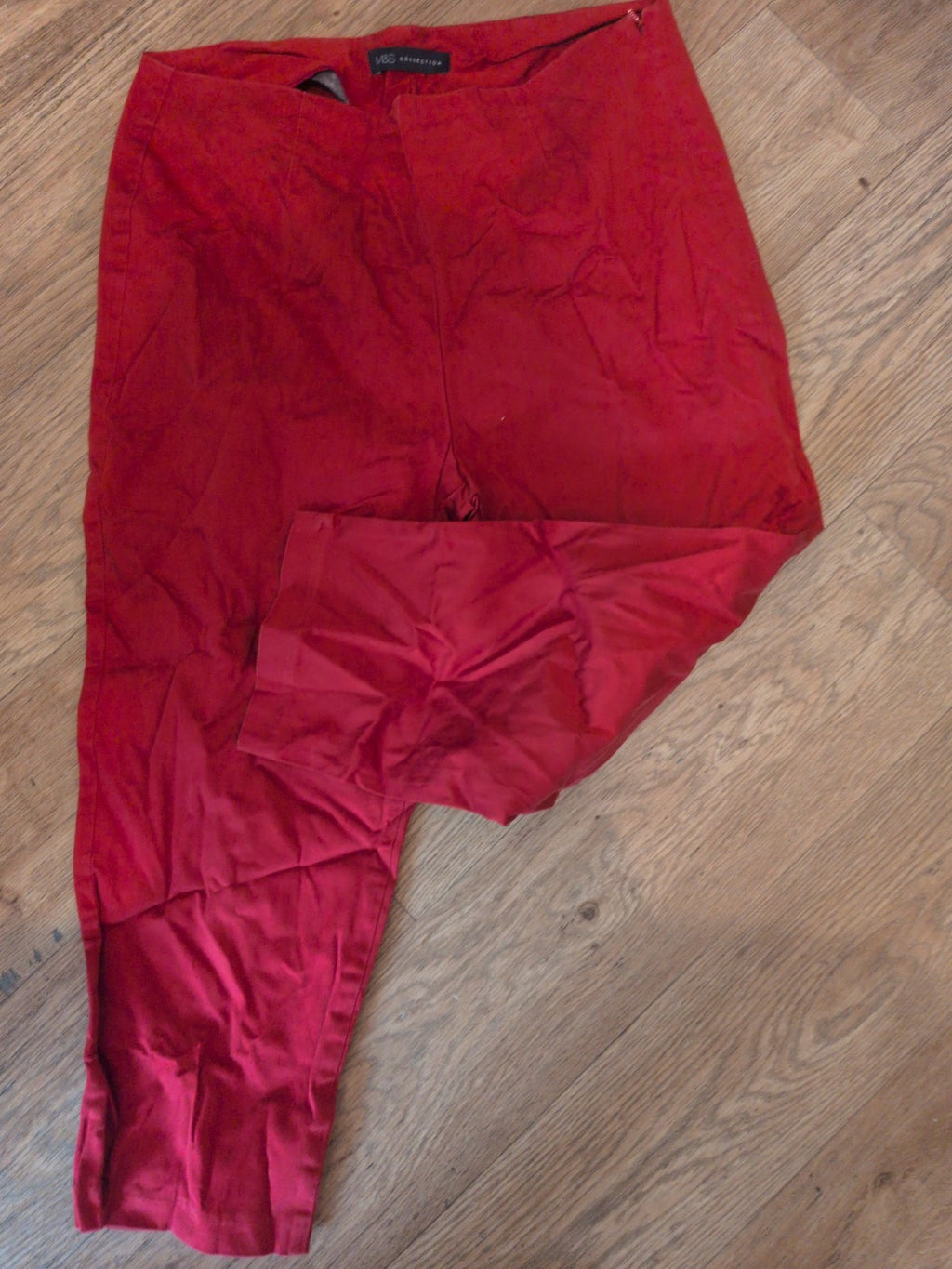 Marks And Spencer 12 Red Short Cropped Trouser