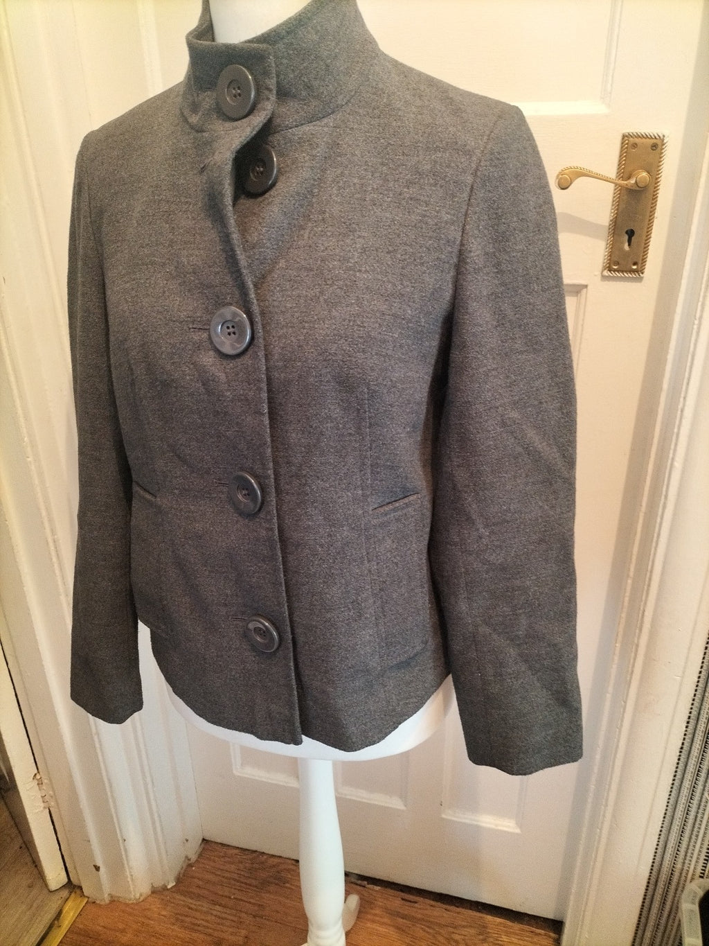 Ladies Debenhams Size 12 Grey High Neck Lined Jacket