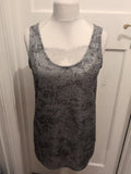Ladies Next Size 14 Silver Patterned Sleeveless Vest T-shirt
