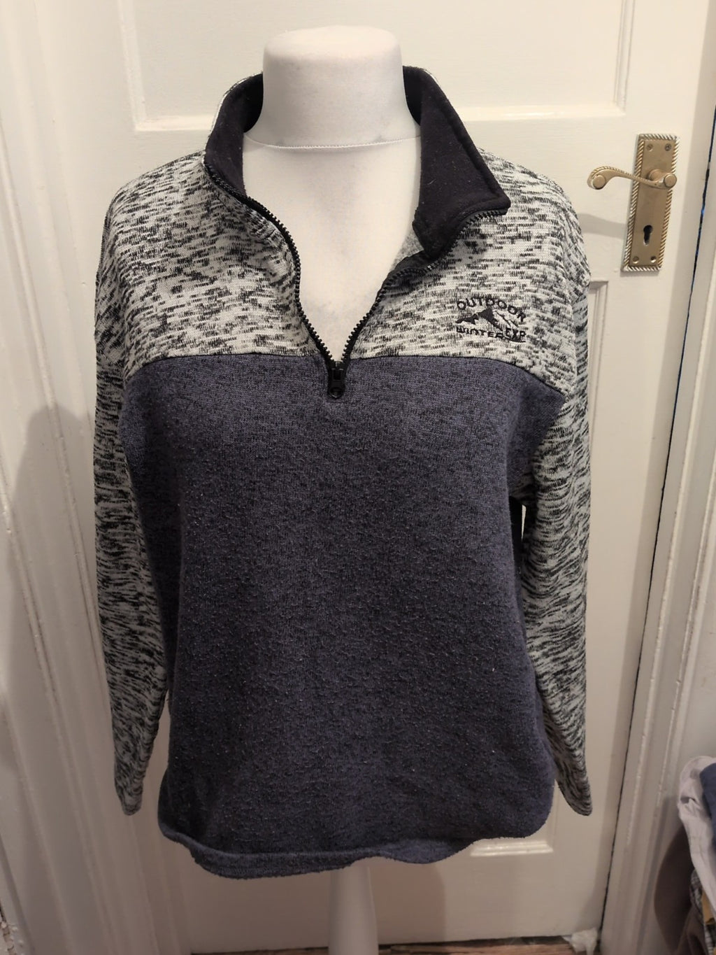 Mens Atalaformen 2XL Navy White Black Fleck Long Sleeve Junper