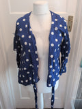 Ladies Primark Size 10 Blue And White Spotty Long Sleeved Blouse