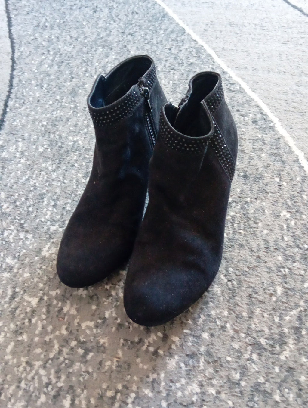 Ladies Black Sparkly Anjle Boots Size 36 Free Delivery