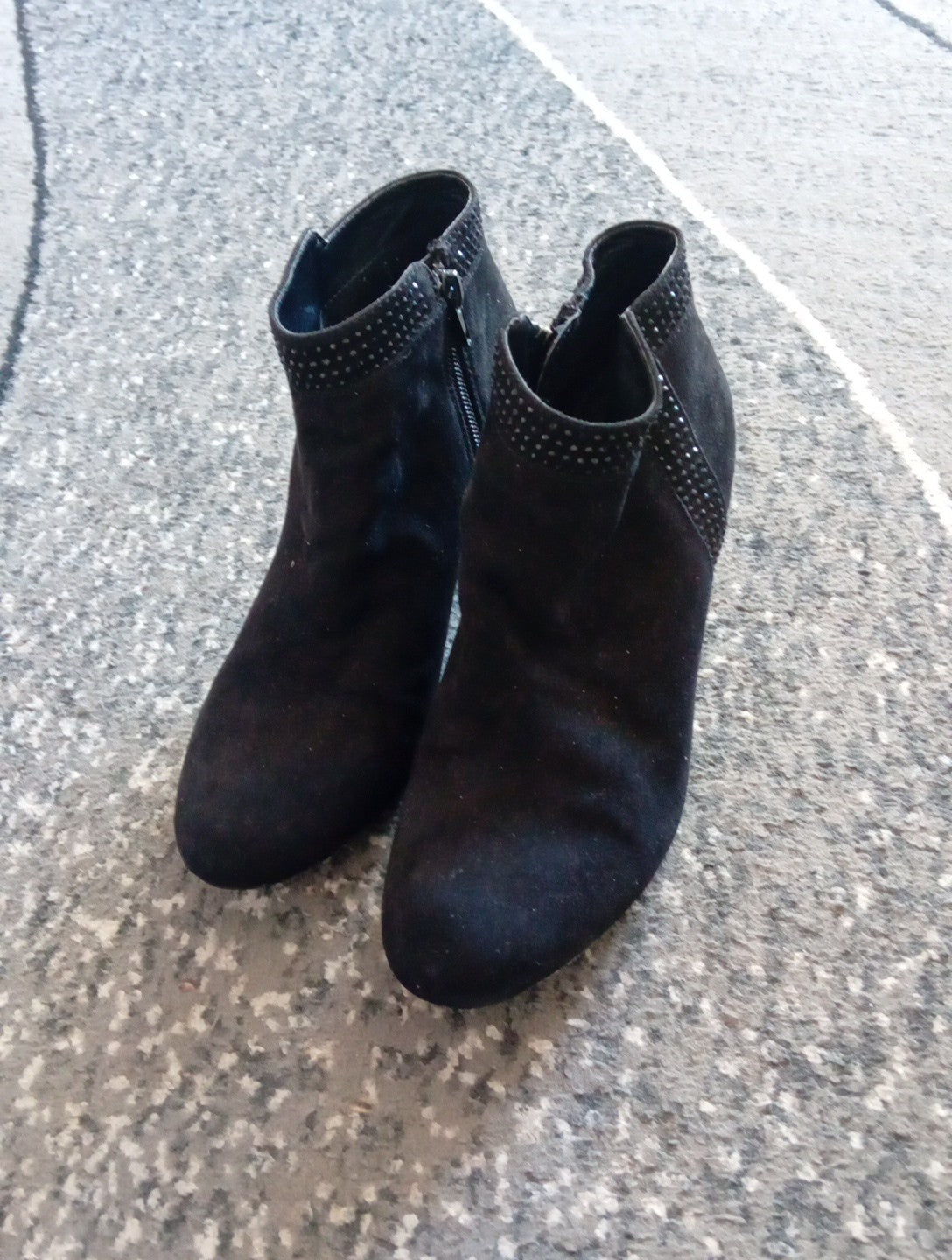 Ladies Black Sparkly Anjle Boots Size 36 Free Delivery