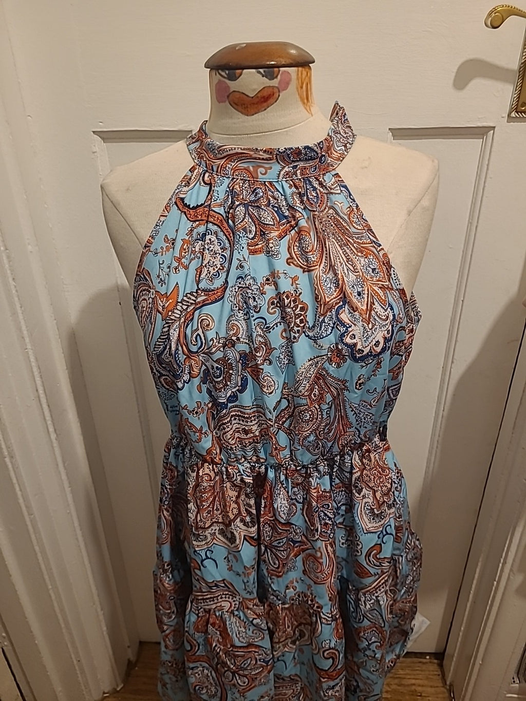 Ladies Shein Size Large Blue Aztec Sleeveless Dress