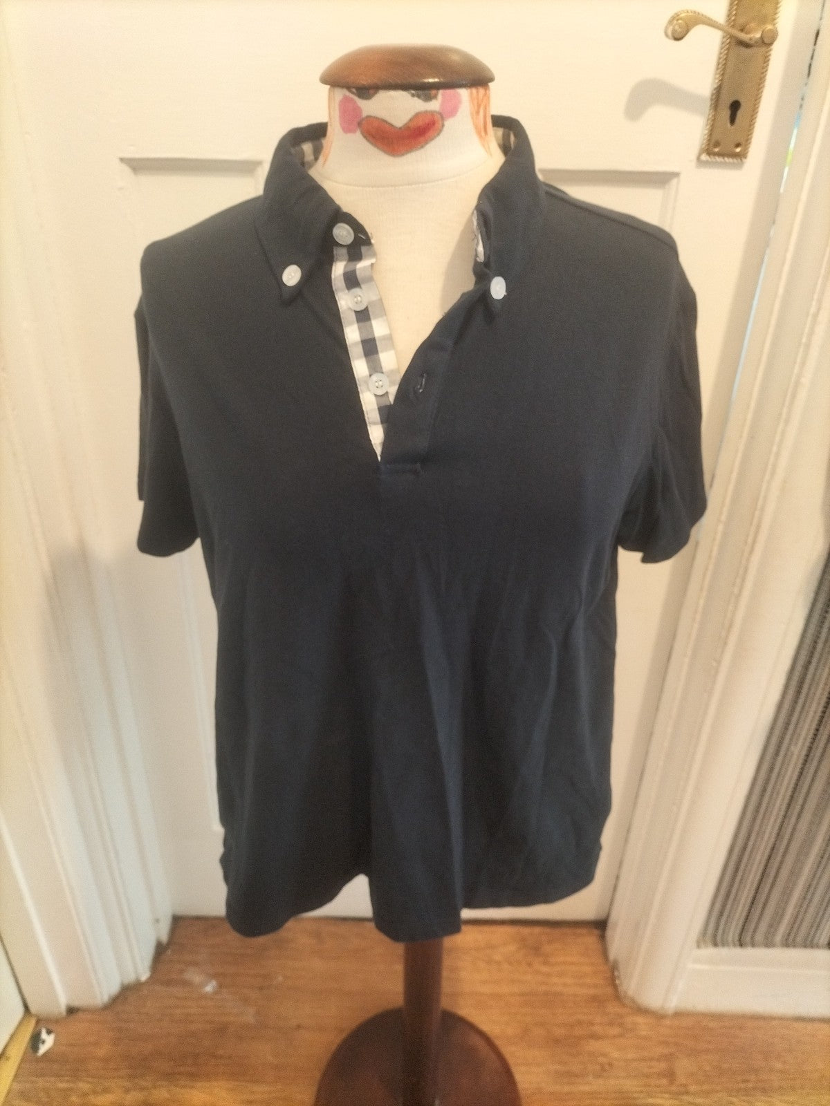 Mens Sttlzmc Size Medium Navy Short Sleeved Polo Shirt