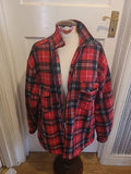 Mens Tom Hagen Size 2xl Red Check Fleece Zip Through