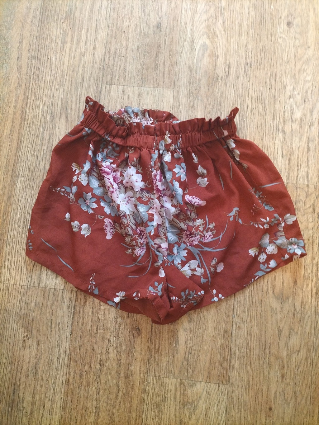 Ladies Shein Size Small Brown Floral Elasticated Shorts