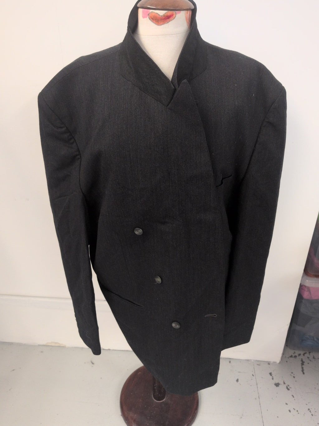 XL Dark Grey With Fleck Wool Suit Jacket