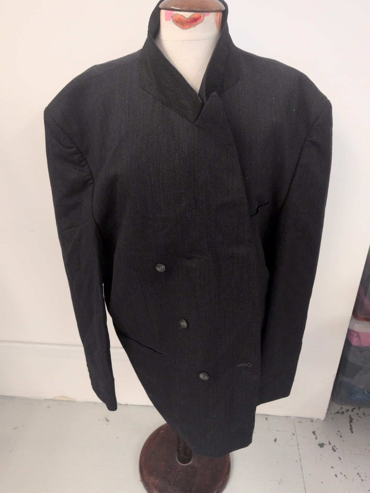 XL Dark Grey With Fleck Wool Suit Jacket