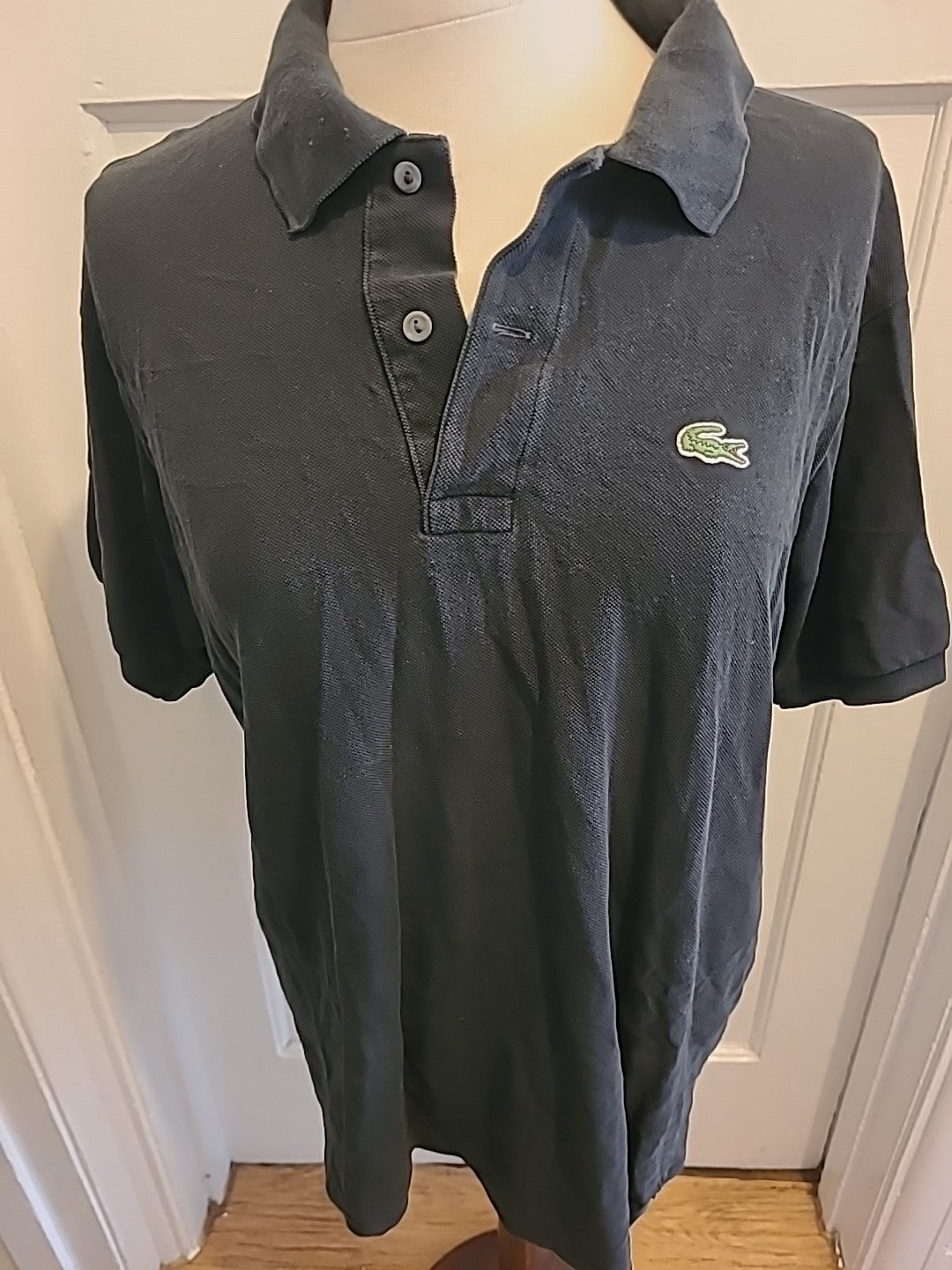 Mens Lacoste Size Medium Black Short Sleeved Polo