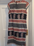 Ladies Kien Size Medium Black Pink Aztec Sleeveless Dress