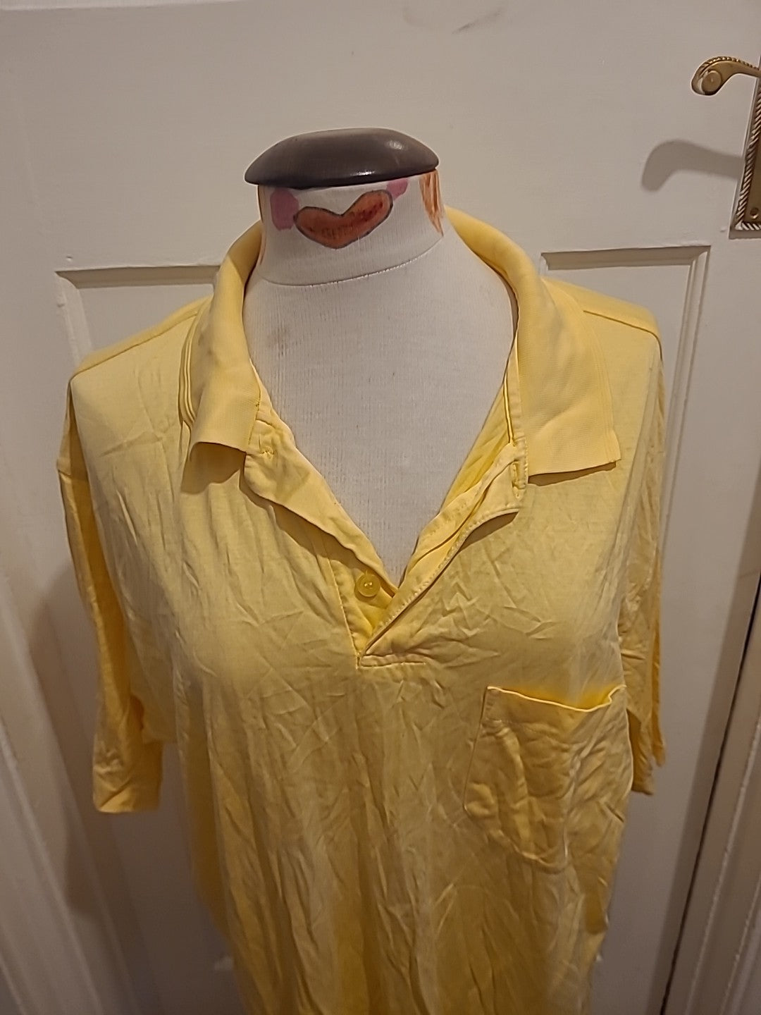 Mens Marks And Spencer XL Yellow Short Sleeve Polo Top