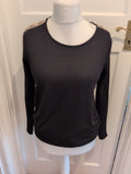 Primark 10 Black With Gold Sequins Long Sleeve Blouse