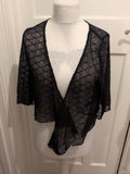L/XL Black Lace Open Blouse Short Sleece