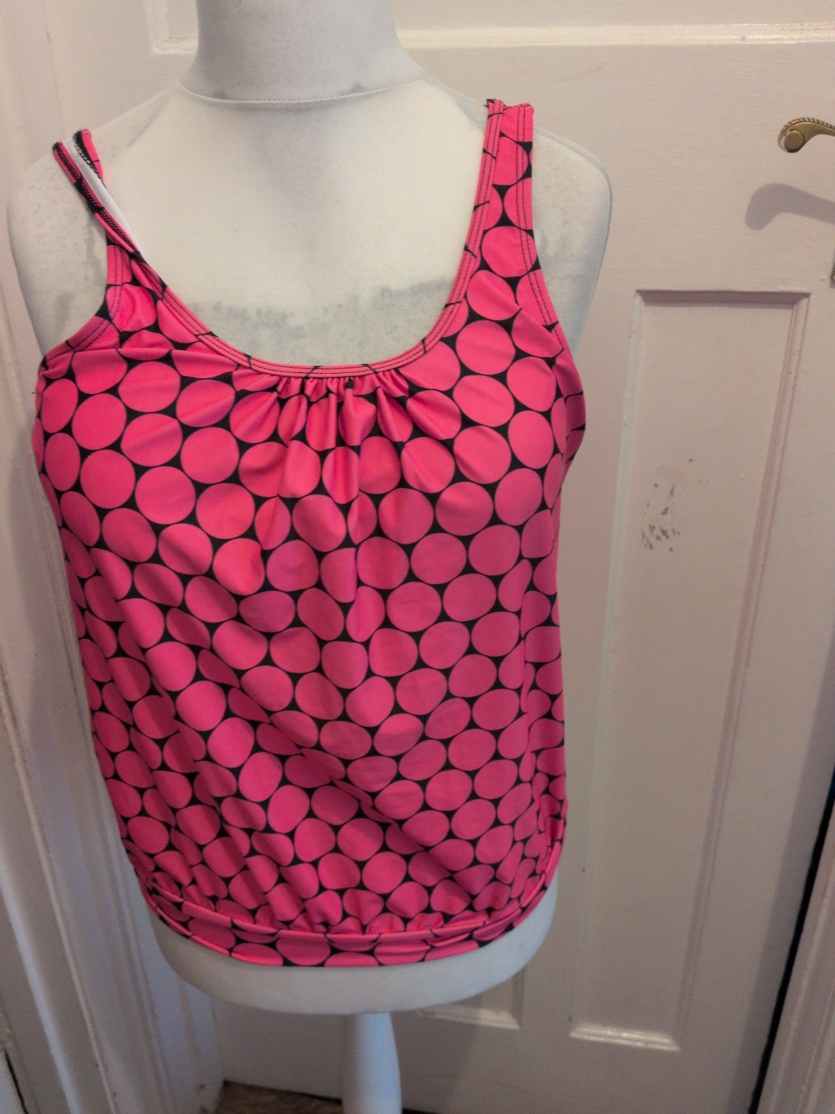 Ladies XL Pink And Black Tankini