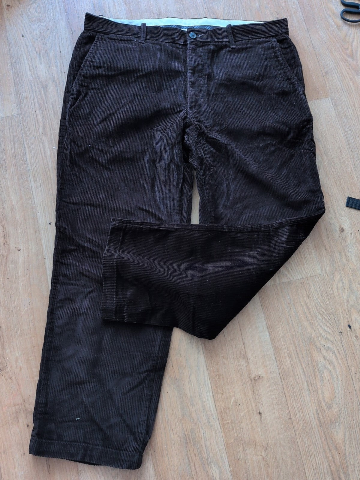 Mens Marks And Spencer Size 38/29 Chocolate Brown Coderoy Trousers