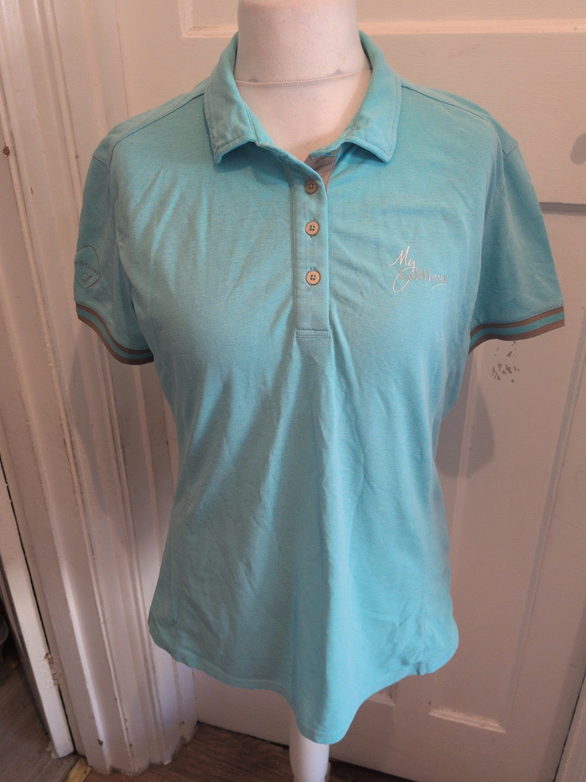 Ladies LeMieux Size Large Blue Short Sleeve Polo Shirt