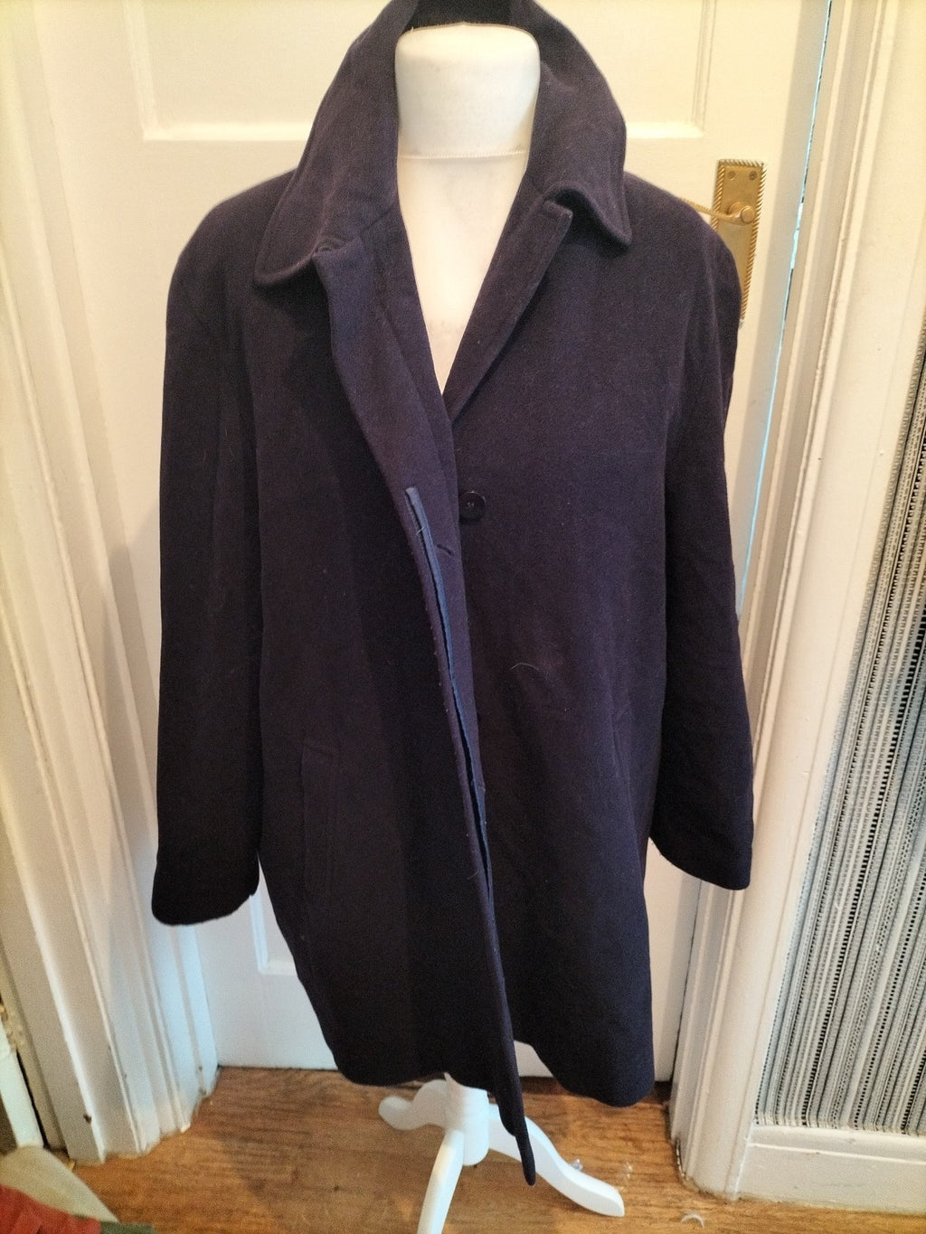 Classic First Avenue Large Purple Cashmere Blend Lined Blazer