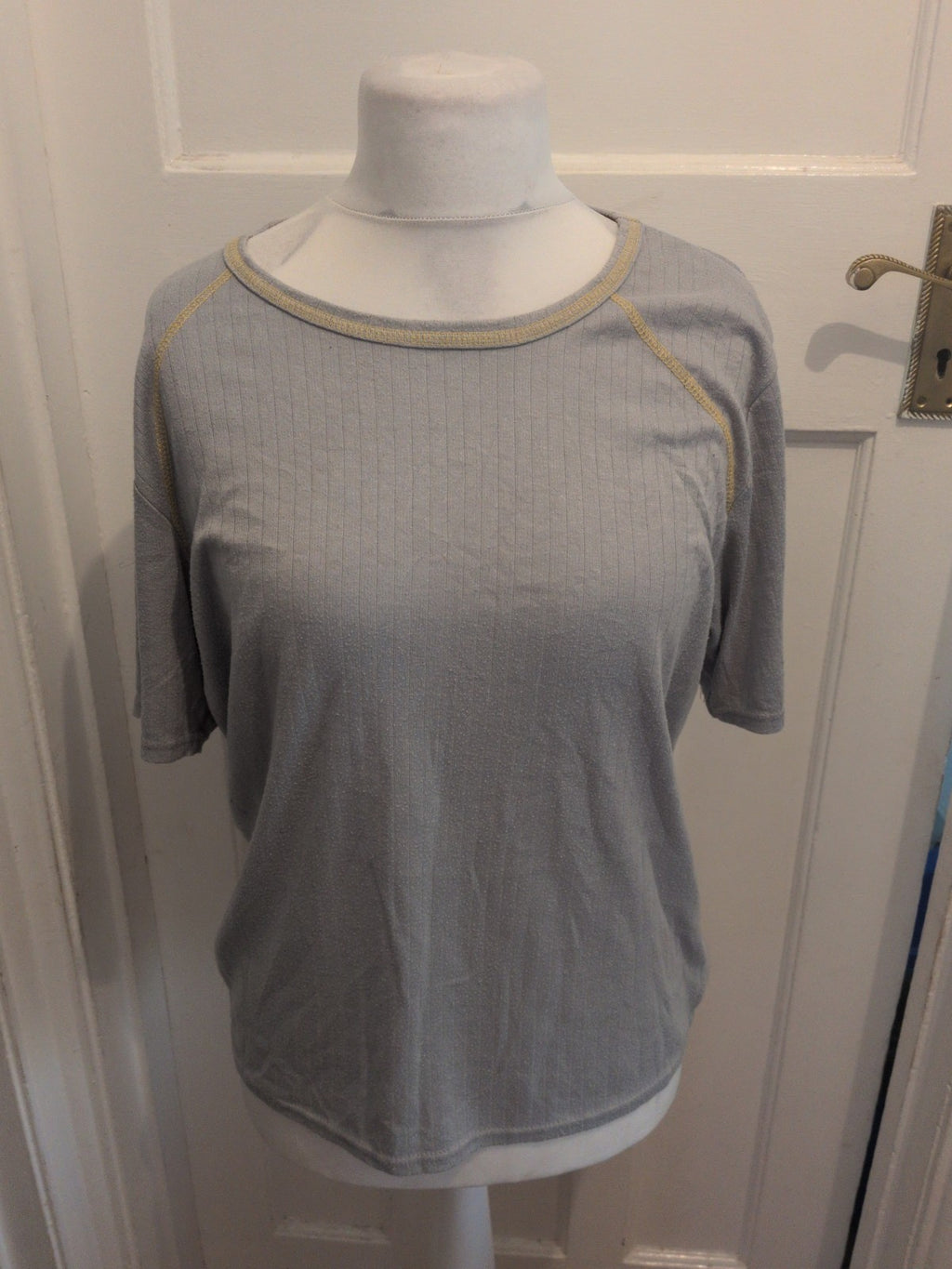 XL Pale Grey Short Sleeve Pyjama Top Bobbling