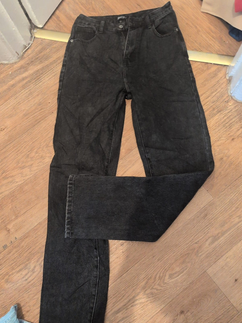 Nasty Gal 8 Charcoal Straight Leg Jeans