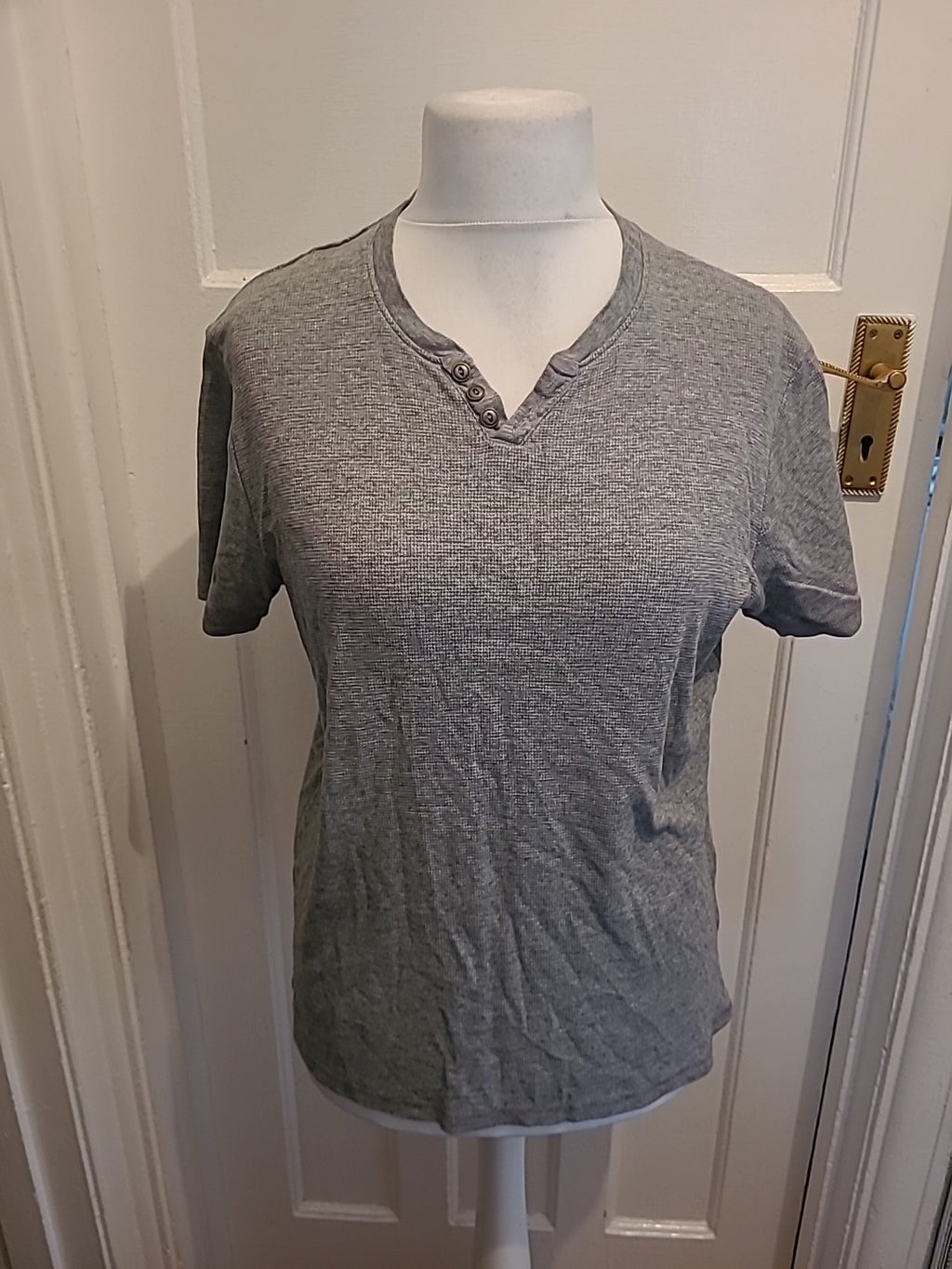 Mens Atlantic Bay Size Large Grey Short Sleeved Tshirt